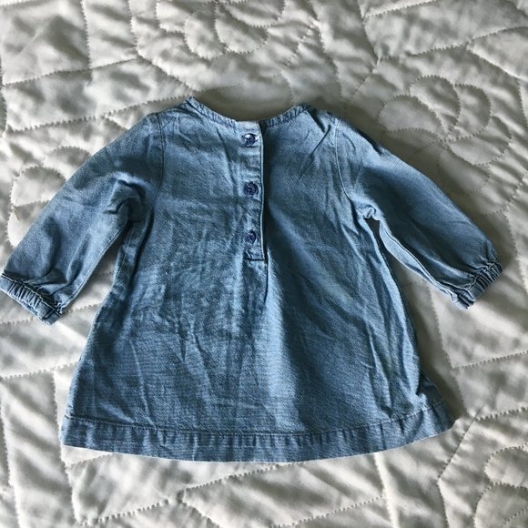 ⚪ 3/$15 Carter's baby girl 3 mo embroidered long sleeved chambray tunic - Picture 11 of 11